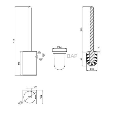 Ершик для унитаза Qtap Liberty ANT 1157-2
