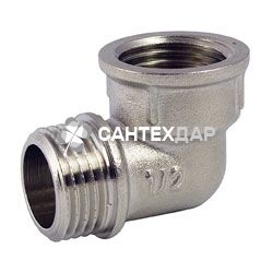 Колено латунное АБ 3/4 HВ никель