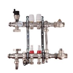 Коллекторный узел SD FORTE для теплого пола 001 1''х 5 выходов нержавейка