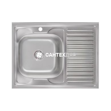 Кухонная мойка LIDZ 6080-L Satin 0,6 мм 160 мм