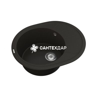 Мойка кварцевая Vankor Sity SMO 02.61 Black + сифон