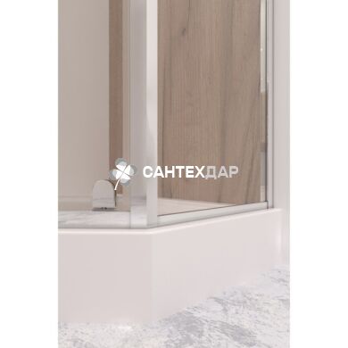 Набор Qtap душевая кабина Leo CRM10995-AC6 Clear + поддон Leoscorp 309915