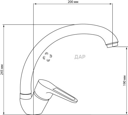Смеситель для кухни GF Italy 03-008F-40 U COL на гайке