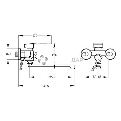 Смеситель для ванной Potato P2208B-40 new