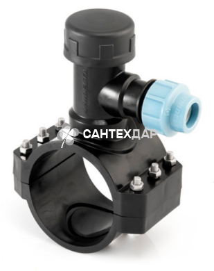 Хомут для труб ПНД Unidelta для врезки под давлением 160х32 мм