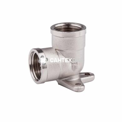 Колено латунное монтажное SD Forte 1/2 ВВ никель