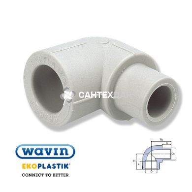 Колено ППР Wavin Ekoplastik 20*90&deg; ВН