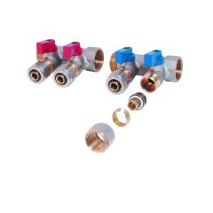 Коллектор с шаровыми кранами под евроконус SD 3/4''х4 выхода