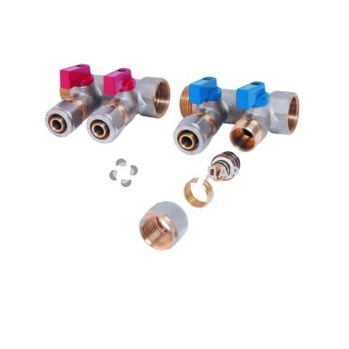 Коллектор с шаровыми кранами под евроконус SD 3/4''х4 выхода