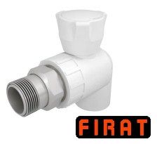 Кран радиаторный ППР Firat 20х1/2 угловой белый