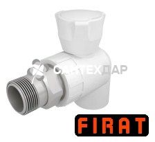Кран радиаторный ППР Firat 20х1/2 угловой белый