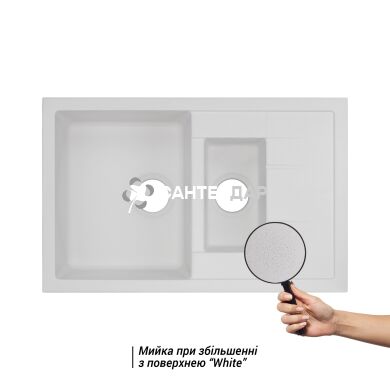 Мойка кухонная Qtap CS 7648 WHI