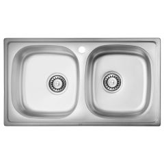 Мийка кухонна ULA 5104 ZS нержавіюча Micro Decor 0.8 мм подвійна
