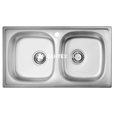 Мойка кухонная ULA 5104 ZS нержавейка Micro Decor 0.8 мм двойная