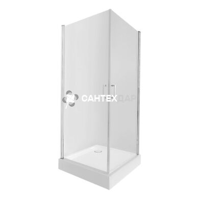 Набор Qtap душевая кабина Gemini CRM1099SC6 Clear + поддон Unisquare 309915