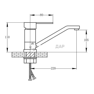 Смеситель для кухни Potato P4906-35 на гайке