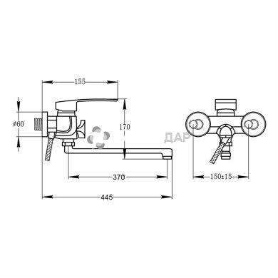 Смеситель для ванной Potato P2208-40