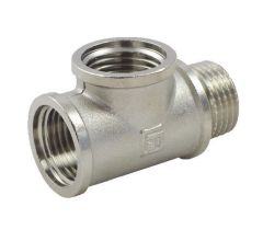 Тройник латунный FADO 1/2 ВВН никель