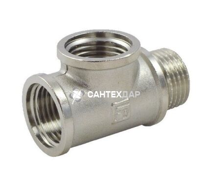 Тройник латунный FADO 1/2 ВВН никель