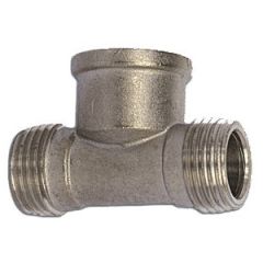 Тройник латунный Gross 1/2 НВН никель