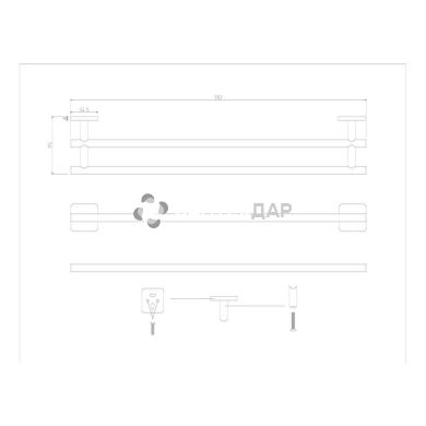 Держатель полотенец GF Italy 2709 двойной 65 см хром