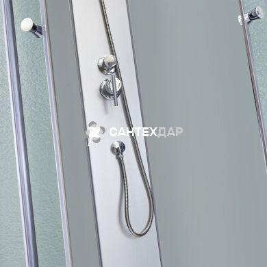 Душовий бокс Lidz TANI 80x80.FR високий скло Frost стінки білі