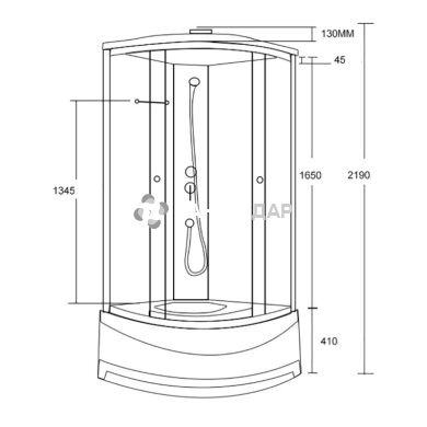 Душовий бокс Lidz TANI 80x80.FR високий скло Frost стінки білі