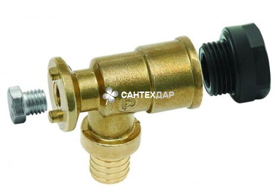 Гнездо для крана KAN Push 14x2 мм 1/2 ВР латунь с короткой полимерной заглушкой укороченное