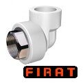 Колено ППР Firat 32х1 ВР под ключ белое