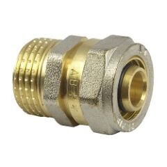 Муфта металлопластиковая обжимная АБ 20х3/4" НР