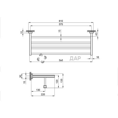 Полка для полотенца QT Liberty ANT 1122