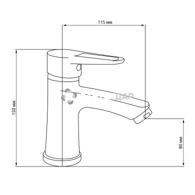 Смеситель для умывальника GF Italy 02-001F-35 CRM на гайке