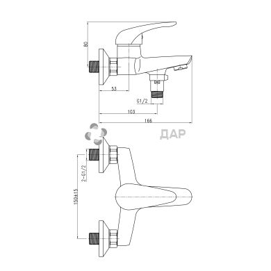 Смеситель для ванной Q-Tap Eventi CRM 006