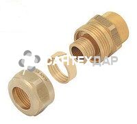 Соединитель свинчиваемый KAN Push 16x2 мм 1/2 ВР латунь