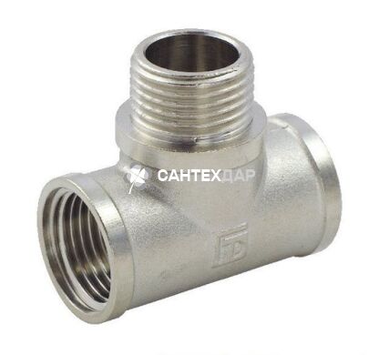 Тройник латунный FADO 1/2 ВНВ никель