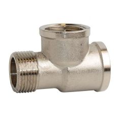 Тройник латунный Gross 1/2 НВВ никель