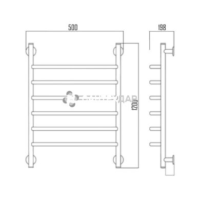Рушникосушарка водяна Lidz Standard (CRM) D32/20х1/2" 500x1200 P8