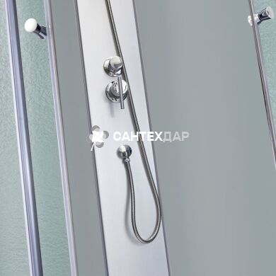 Душовий бокс Lidz TANI 80x80.FR низький скло Frost стінки білі