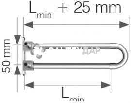 Колено KAN Push 18x2.5 мм спаренное с трубкой Cu 15 мм с кронштейном L 200 мм никель