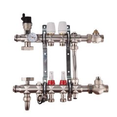 Коллекторный узел SD FORTE для теплого пола 001 1''х 8 выходов нержавейка