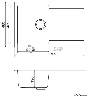 Мойка кварцевая Vankor Orman OMP 02.78 Terra + сифон