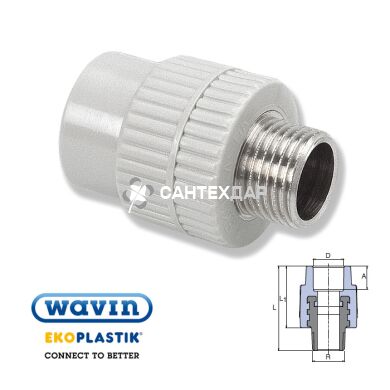 Муфта ППР Wavin Ekoplastik 25*1/2 НР