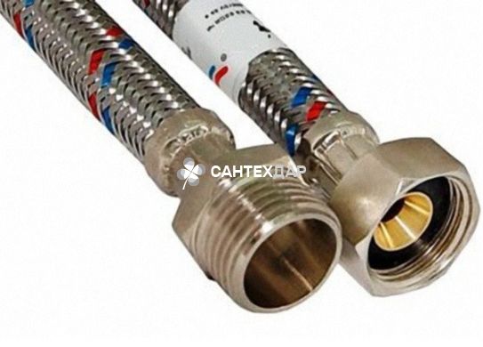 Подводка гибкая Gross для воды в нержавеющей оплетке 1/2" ВН 0,3 м