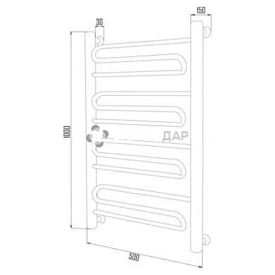 Рушникосушарка водяна UA Зигзаг D38/20х1/2" 50х100 S4