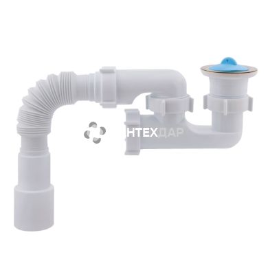 Сифон для душевого поддона с ревизией Krono Plast П0555 выпуск 70 мм выход 40/50 мм