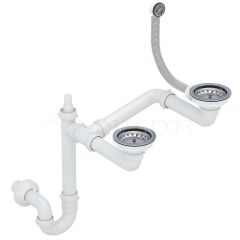 Сифон для кухонної мийки 3 &frac12;, подвійний