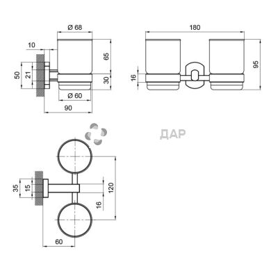 Склянка подвійна Qtap Liberty BLM 1155