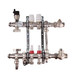 Коллекторный узел SD FORTE для теплого пола 001 1''х 9 выходов нержавейка