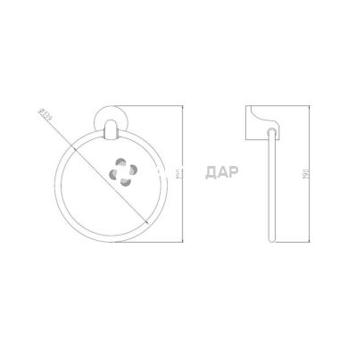 Кольцо для полотенец GF Italy 2804 хром