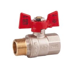Кран шаровый SD PN40 1/2" ВН бабочка